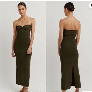 DISSH ANIKA OLIVE KNIT MIDI DRESS